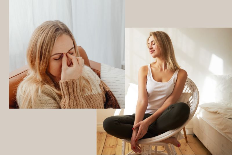 femme prise par son mental vs ressentis